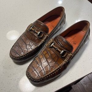 Martin Dingman Brown Crocodile Loafers
